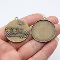 Round Crown Back Pendant Setting 35mm in Two Finishes view 1