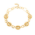 Gold Hollow Coffee Bean Link Necklace Stainless Steel Chain view 5