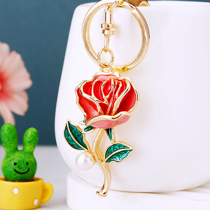 Pearl Rose Keychains in Pink and Red plus Assorted Color Option