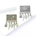 Antique Math Chalkboard Brooch Hanging School Charms Alloy view 3