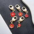 Five-Piece Red Flower and Heart Lobster Clasp Charm Assortment view 3