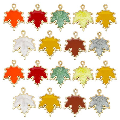 Colorful bird charms arranged on a light background