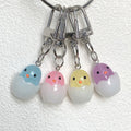 Glow in the Dark Hatching Chick Clip Keychains in Six Colors view 2