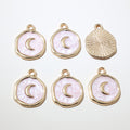 Round Moon and Star Enamel Charms in Eight Color Options view 12