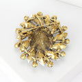 Oval Crystal Radiant Floral Cluster Brooch in Ten Colors view 3