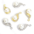 Pearl Teardrop Leaf Charms in Gold and Silver Tones view 5