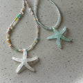 Multicolor Seed Bead Glitter Starfish Pendant Necklace view 2