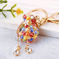 Beaded Fortune Pouch Keychain with Draped Chains and Bell Drops view 3