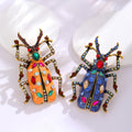 Red Gold Tone Flower Crystal Enamel Two Designs Metal Brooch Pin 4.1 x 7 cm 4.1 x 7 cm view 4