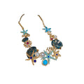 Gold Tone Blue Starfish Shell Coral Necklace And Earring Designs view 5