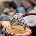 Silver Tone Emerald Cut Clear CZ Star Cluster Ring view 2