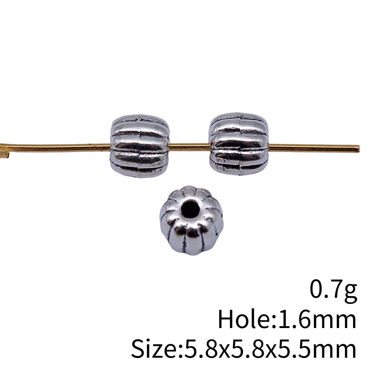 5.8x5.8x5.5mm 0.7g Multicolor Zinc Alloy Plain Small Hole Spacer Beads for Handmade Bracelet Jewelry Making