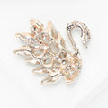 Rhinestone Swan Brooch Clear Marquise Crystal Bird Pin view 4