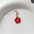 Enamel Cherry Blossom Keychain Charms Gold Clasp 5 Colors view 4