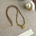 Brown Beaded Horse Pendant Necklace Statement Fashion Jewelry view 4