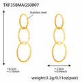Gold Hammered Oval Link Necklace Bracelet Drop Earrings view 8