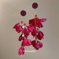 Red Fabric Floral Drop Earrings in Four Layered Styles view 4