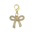 Rhinestone Ballet Bow Lobster Clasp Charm Silver Gold view 7