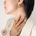 Gold Multi Strand Rope Hoop Earrings Zircon Band Detail view 3