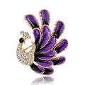 Enamel Peacock Crystal Body Brooch Blue Purple Green view 1