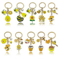 Bee and Honeycomb Charm Keychains in 33 Pictured Variations for Bags and Keys view 5