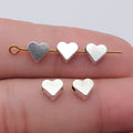 Smooth Heart Spacer Beads in Gold and Antique Silver Tones view 4