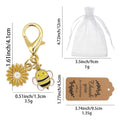 Daisy Bee Enamel Lobster Clasp Keychain Gold Hardware view 2