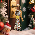 Patterned Christmas Tree Yellow Glitter Star Keychain view 3