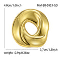 Swirled Open Circle Brooch in Polished Metal for Jackets and Scarves view 7