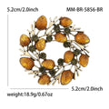 Pinecone Wreath Brooch With Amber and Olive Crystals view 6
