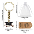 Graduation Cap Diploma Enamel Keychain Gold Ring Charm view 2
