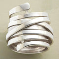 Multi-Rail Smooth Extra-Wide Open Ring In Gold And Silver Tones view 1