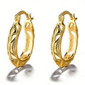 Filigree Openwork Oval Hoop Earrings Four Metal Finishes view 6