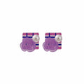Purple Rose Plaid Square Stud Earrings Pearl Accent view 5