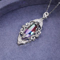 Gradient Marquise Stone Open Filigree Pendant Necklace view 8