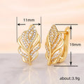 Leaf-Shaped Multi-Rail Hinged Earrings In Gold And Silver Tones view 4