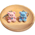 Flocked Plush Hug Bear Keychains Carabiner Clip 4 Colors view 5
