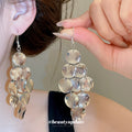 Layered Round Disc Hook Earrings in Gold and Silver Tones view 3