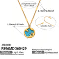 Round Star and Shell Inlay Pendant Necklace in Three Designs view 8
