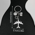 Nine-Style Antique Silver Airplane Globe Passport Travel Keychain Collection view 10