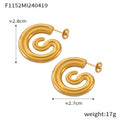 Gold Silver Geometric Metal Hoop Stud Earrings Four Styles view 9
