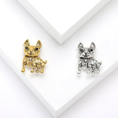 A standing French bulldog with crystal details shown on a white background