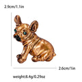 Small Dog Brooch In Brown Or White Enamel With Polished Metal Detail view 6