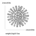 Radiating Sunburst Crystal Brooch in Silver Tone Jewelry view 6