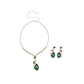 Rhinestone Heart Pendant Necklace Earring Set 3 Colors view 5
