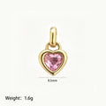 Gold Tone Chain Necklaces With Twelve Small Heart Birthstone Pendants view 8