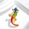 Red Gold Tone Gecko Enamel Metal Brooch Pin for Jackets and Lapels view 4