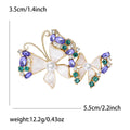 Double Butterfly Brooch in Gold or Silver With Shell Effect Wings view 5