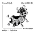 Crystal Ox Brooch in Detailed Metal and Crystal Design view 7