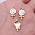 Gold Tone Swirl Lollipop Enamel Charms in Three Colors view 6